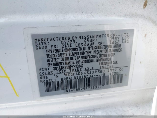 3N1AB8BV9PY323147 Nissan Sentra S Xtronic Cvt