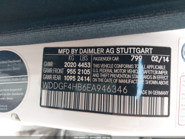 WDDGF4HB6EA946346 Mercedes-Benz C 250 Sport