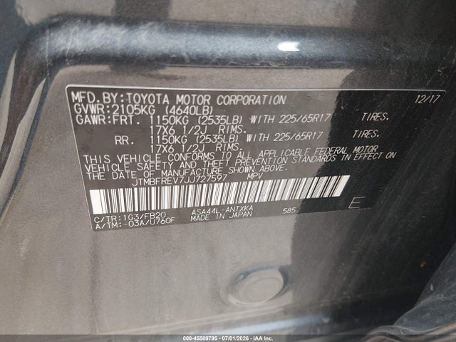 JTMBFREV7JJ727597 Toyota RAV4 LE