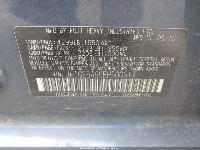 Продажа на аукционе авто 2011 Subaru Impreza 2.5i, vin: JF1GE6A69BH500917, номер лота: 45509854