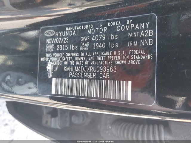 Продаж на аукціоні авто 2024 Hyundai Elantra Hybrid Blue, vin: KMHLM4DJXRU093963, номер лоту: 45509949