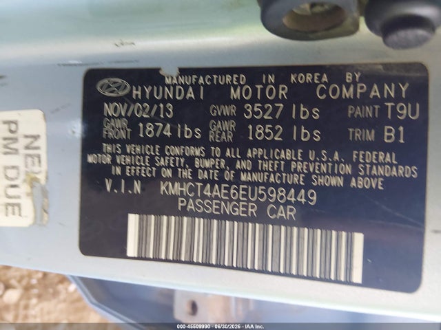Hyundai ACCENT GLS 2014 KMHCT4AE6EU598449 Image 9
