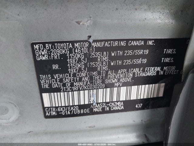Toyota Rav4 Xle Premium 2019 2T3C1RFV7KC030209 Image 9