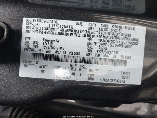 Ford C-max Energi Sel 2016 1FADP5CU1GL109252 Image 9