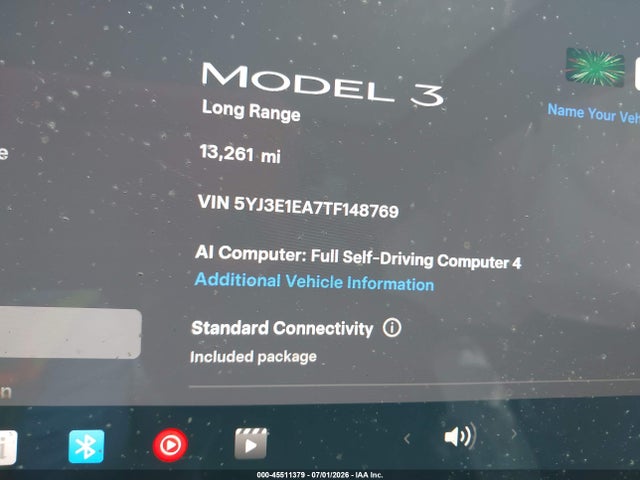 Aukcja sprzedaży 2026 Tesla Model 3 Premium Rear-wheel Drive/rear-wheel Drive, vin: 5YJ3E1EA7TF148769, numer aukcji: 45511379