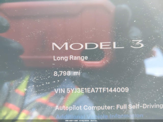 Aukcja sprzedaży 2026 Tesla Model 3 Premium Rear-wheel Drive/rear-wheel Drive, vin: 5YJ3E1EA7TF144009, numer aukcji: 45511389