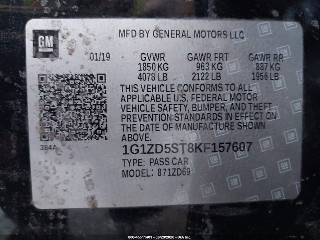 Chevrolet MALIBU LT 2019 1G1ZD5ST8KF157607 Image 9