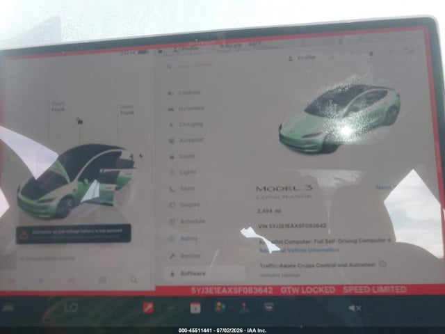 Продаж на аукціоні авто 2025 Tesla Model 3 Long Range Rear-wheel Drive/standard Rear-wheel Drive, vin: 5YJ3E1EAXSF083642, номер лоту: 45511441