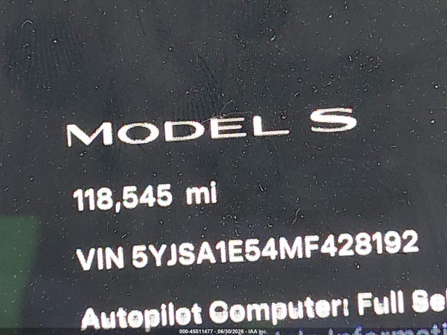 Aukcja sprzedaży 2021 Tesla Model S Long Range Dual Motor All-wheel Drive, vin: 5YJSA1E54MF428192, numer aukcji: 45511477