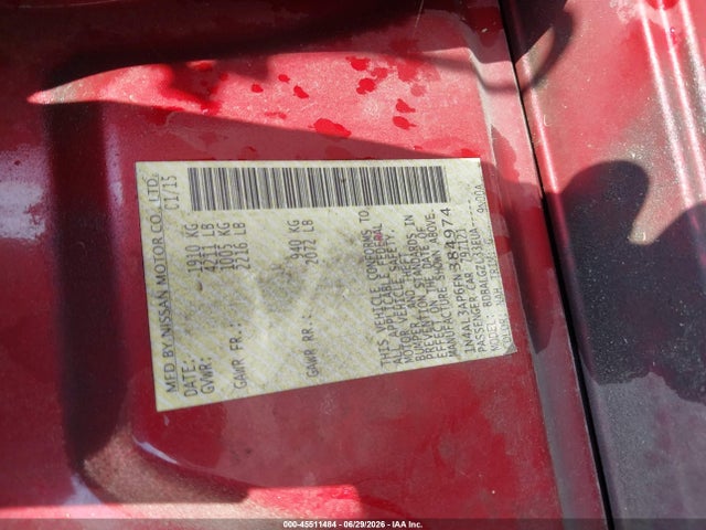 1N4AL3AP6FN384974 Nissan Altima 2.5/2.5 S/2.5 Sl/2.5 Sv