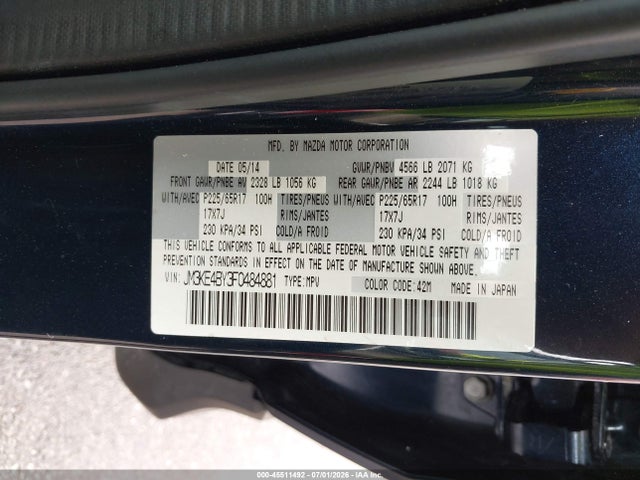 2015 Mazda Cx-5 Sport მანქანა იყიდება აუქციონზე, vin: JM3KE4BY3F0484881, აუქციონის ნომერი: 45511492
