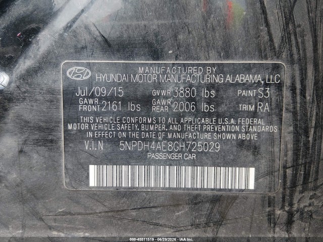 Hyundai ELANTRA SE 2016 5NPDH4AE8GH725029 Image 9