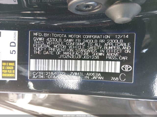 Toyota Prius V Three 2015 JTDZN3EU3FJ021238 Image 9