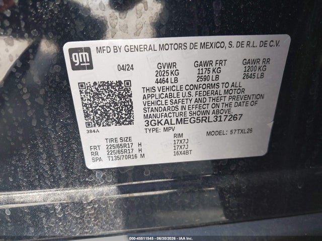3GKALMEG5RL317267 GMC Terrain Fwd Sle