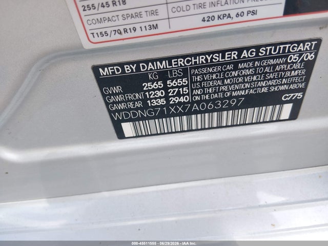 Продаж на аукціоні авто 2007 Mercedes-benz S 550, vin: WDDNG71XX7A063297, номер лоту: 45511555
