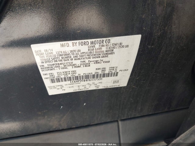 Aukcja sprzedaży 2015 Ford Taurus Limited, vin: 1FAHP2F84FG117531, numer aukcji: 45511575