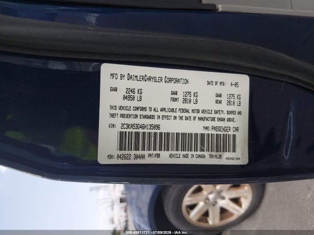45511721 :رقم المزاد ، 2C3KA53G46H135096 vin ، 2006 Chrysler 300 Touring مزاد بيع