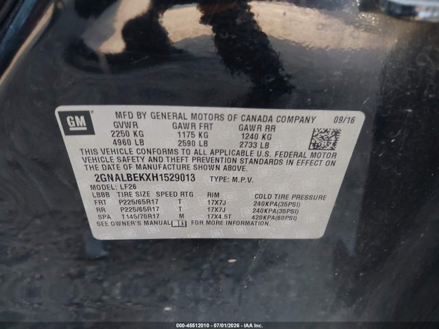 Chevrolet EQUINOX LS 2017 2GNALBEKXH1529013 Image 9