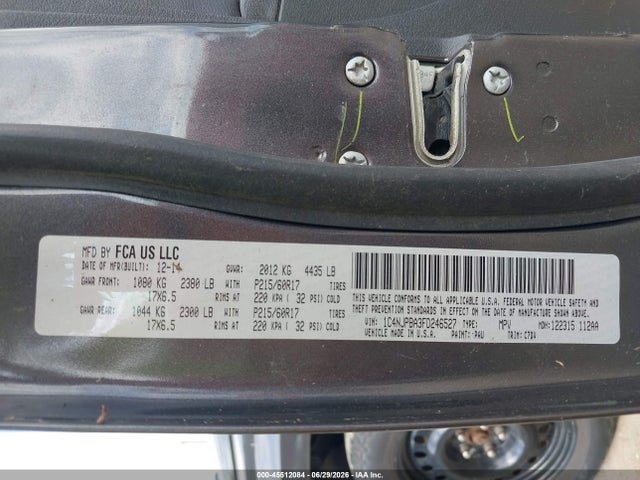 45512084 :رقم المزاد ، 1C4NJPBA3FD246527 vin ، 2015 Jeep Patriot Altitude Edition مزاد بيع