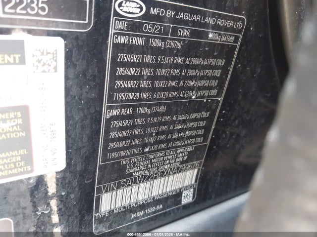 SALWZ2REXNA799676 Land Rover Range Rover Sport Svr/svr Carbon Edition