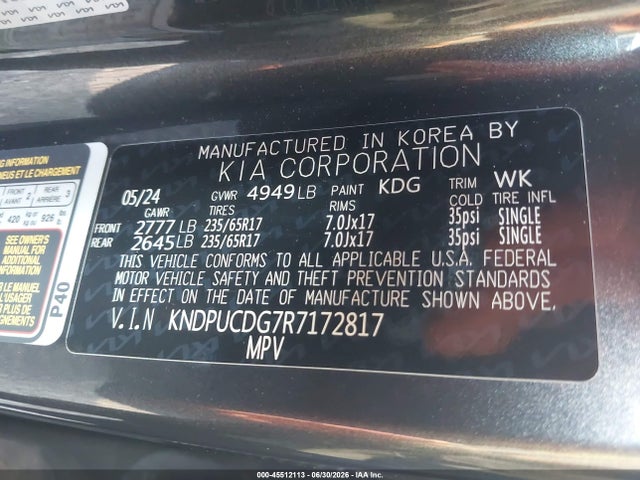 KNDPUCDG7R7172817 KIA Sportage Hybrid Lx