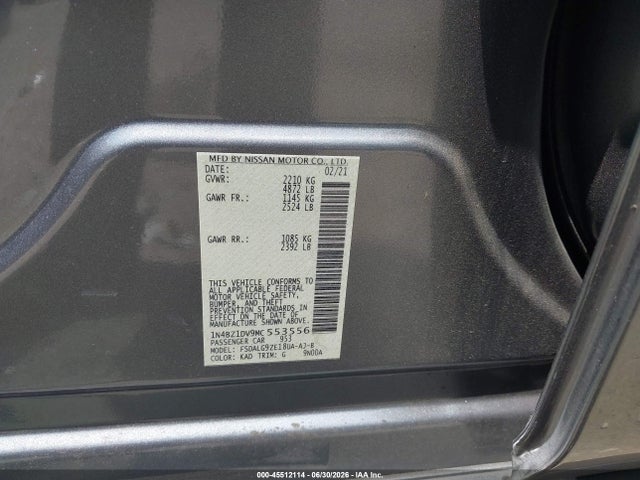 Nissan Leaf Sl Plus 62 Kwh 2021 1N4BZ1DV9MC553556 Image 9