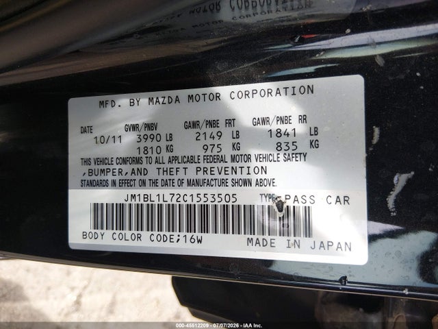 Aukcja sprzedaży 2012 Mazda Mazda3 I Touring, vin: JM1BL1L72C1553505, numer aukcji: 45512209