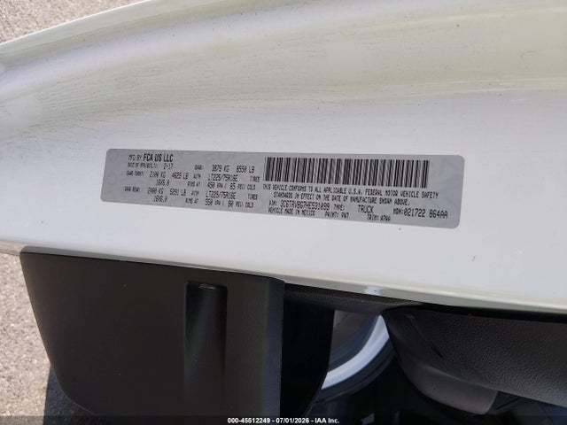 Aukcja sprzedaży 2017 Ram Promaster 1500 High Roof 136 Wb, vin: 3C6TRVBG7HE531099, numer aukcji: 45512249