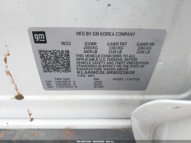 2024 Buick Encore Gx Avenir Awd მანქანა იყიდება აუქციონზე, vin: KL4AMGSL6RB023609, აუქციონის ნომერი: 45512254