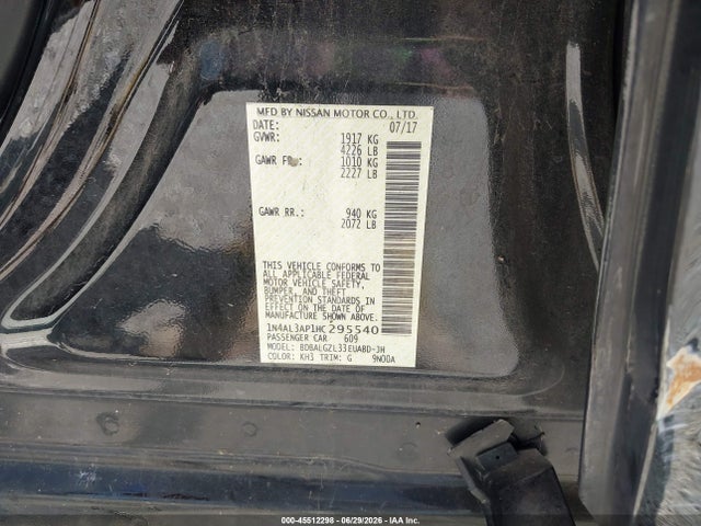 Nissan Altima 2.5 S 2017 1N4AL3AP1HC295540 Image 9