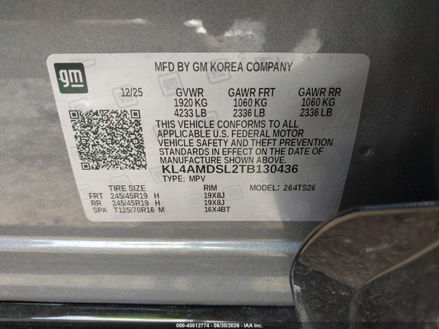45512774 :رقم المزاد ، KL4AMDSL2TB130436 vin ، 2026 Buick Encore Gx Sport Touring Fwd مزاد بيع