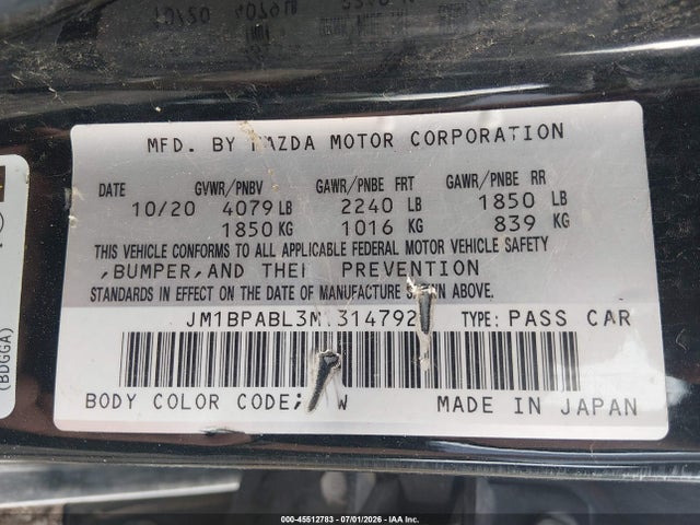 Mazda Mazda3 Select 2021 JM1BPABL3M1314792 Image 9