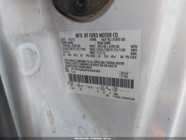 1FT8X3A63FED45165 Ford F-350 Lariat/xl/xlt