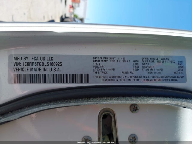 1C6RR6FGXLS160925 RAM 1500 Classic Tradesman 4x2 6&#039;4 Box
