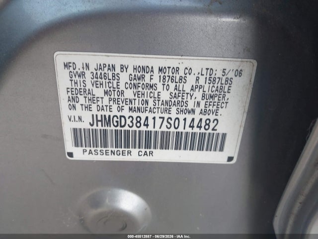Продаж на аукціоні авто 2007 Honda Fit, vin: JHMGD38417S014482, номер лоту: 45512887