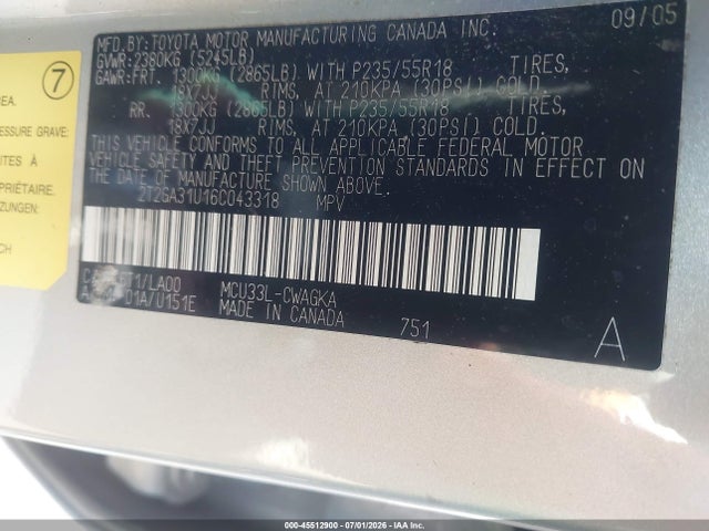 2006 Lexus Rx 330 მანქანა იყიდება აუქციონზე, vin: 2T2GA31U16C043318, აუქციონის ნომერი: 45512900