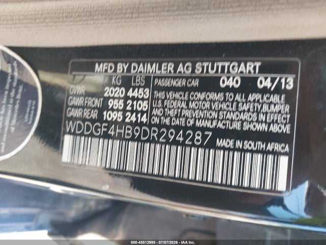 Aukcja sprzedaży 2013 Mercedes-benz C 250 Sport, vin: WDDGF4HB9DR294287, numer aukcji: 45512995