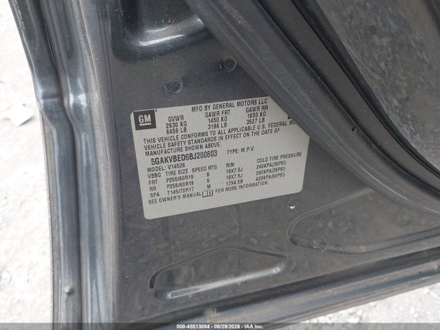 45513054 :رقم المزاد ، 5GAKVBED6BJ200803 vin ، 2011 Buick Enclave 1xl مزاد بيع