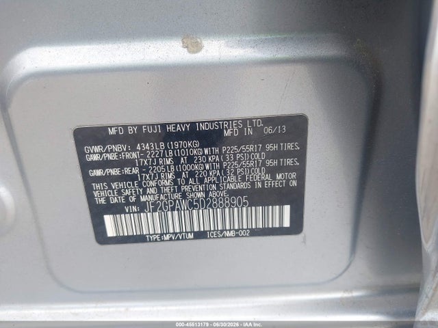 Продажа на аукционе авто 2013 Subaru Xv Crosstrek 2.0i Premium, vin: JF2GPAWC5D2888905, номер лота: 45513179