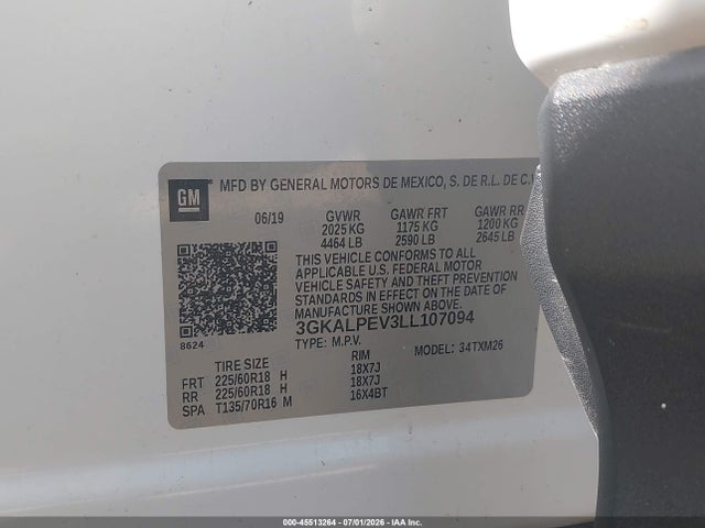 Продажа на аукционе авто 2020 Gmc Terrain Fwd Slt, vin: 3GKALPEV3LL107094, номер лота: 45513264
