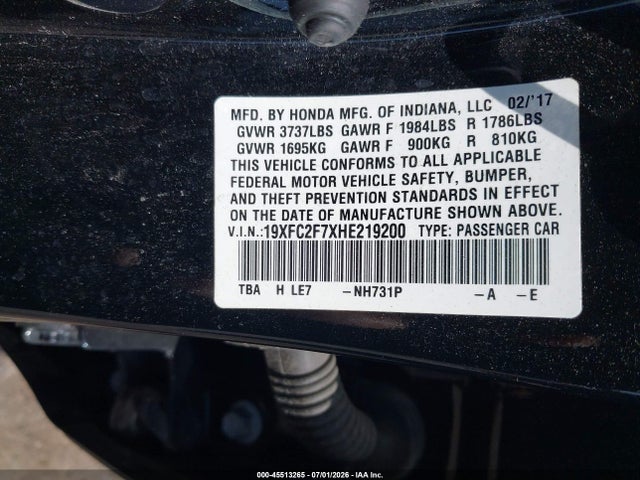 19XFC2F7XHE219200 Honda CIVIC EX