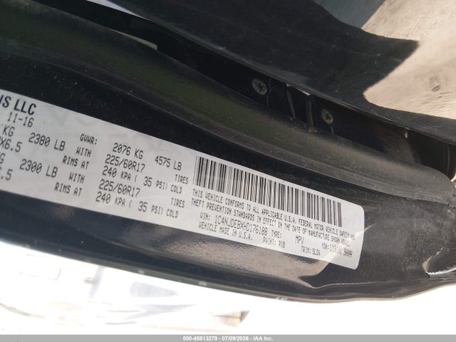 2017 Jeep Compass High Altitude მანქანა იყიდება აუქციონზე, vin: 1C4NJDEBXHD176188, აუქციონის ნომერი: 45513279