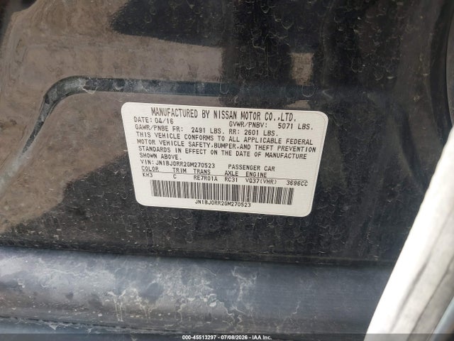 Продаж на аукціоні авто 2016 Infiniti Qx50, vin: JN1BJ0RR2GM270523, номер лоту: 45513297
