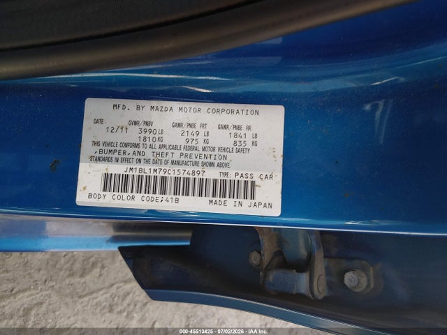 Продаж на аукціоні авто 2012 Mazda Mazda3 I Grand Touring, vin: JM1BL1M79C1574897, номер лоту: 45513425