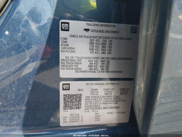 1GTUUGEL5RZ399952 GMC Sierra 1500 4wd Short Box Denali