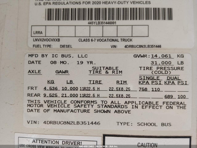 Ic Corporation 3000 Ce 2020 4DRBUC8N2LB351446 Image 9