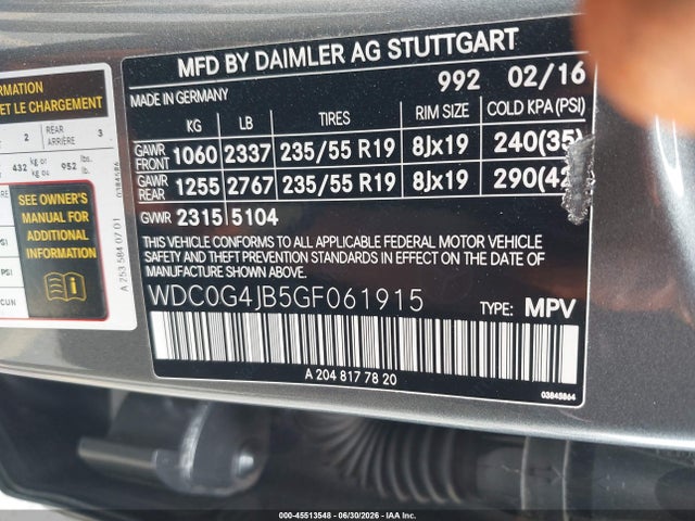 WDC0G4JB5GF061915 Mercedes-Benz GLC 300