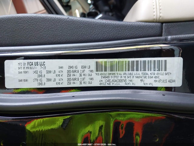 Продаж на аукціоні авто 2019 Dodge Durango Sxt Awd, vin: 1C4RDJAG4KC839745, номер лоту: 45513667