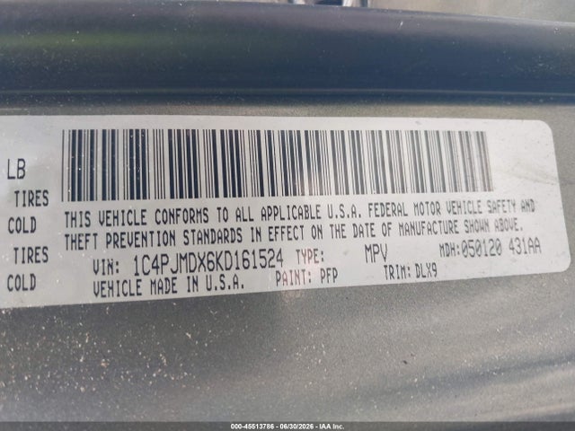 Aukcja sprzedaży 2019 Jeep Cherokee Limited 4x4, vin: 1C4PJMDX6KD161524, numer aukcji: 45513786