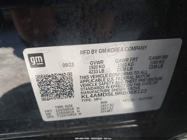 2024 Buick Encore Gx Sport Touring Fwd მანქანა იყიდება აუქციონზე, vin: KL4AMDSL9RB068123, აუქციონის ნომერი: 45514166